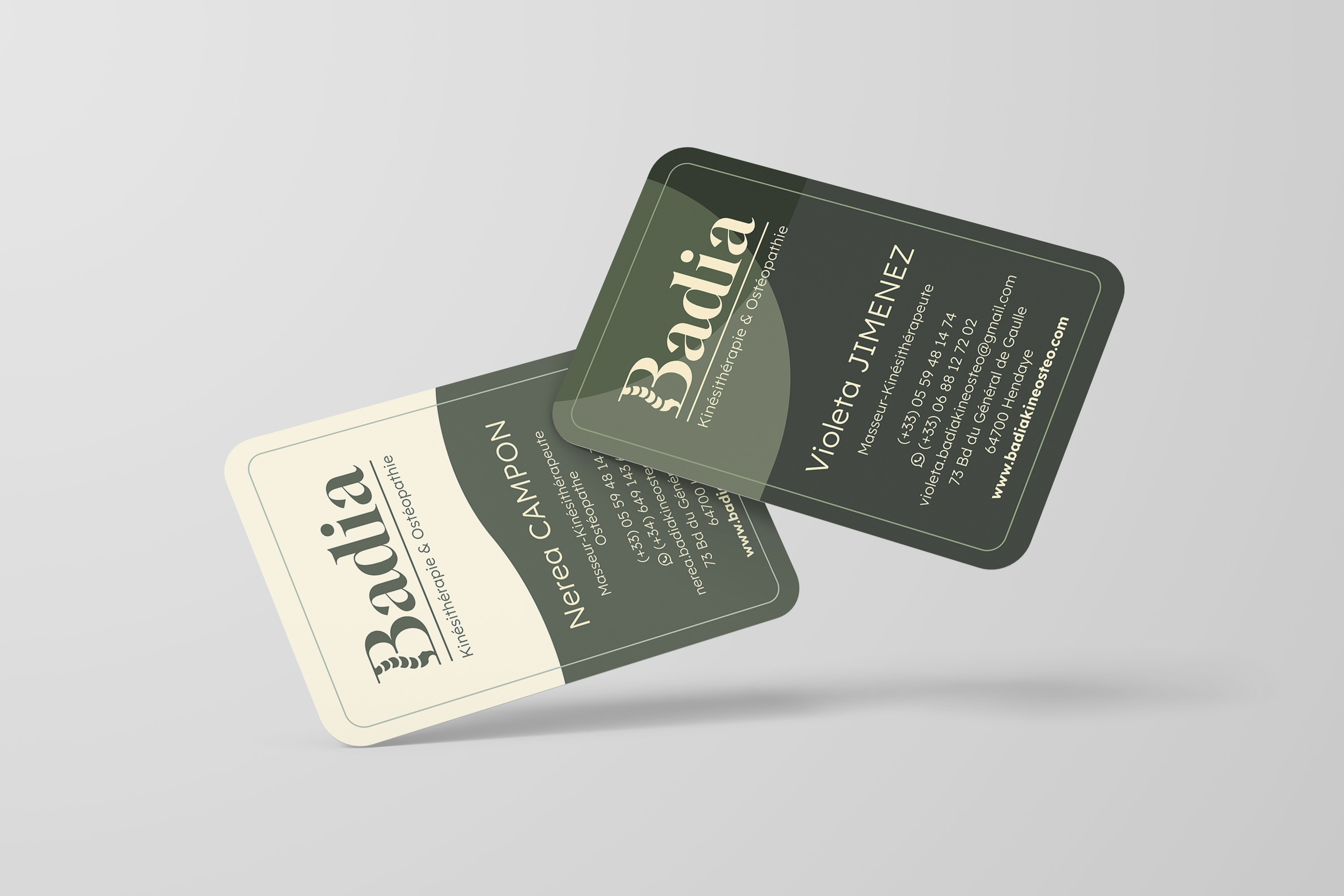 composition with mockups, of the visit cards