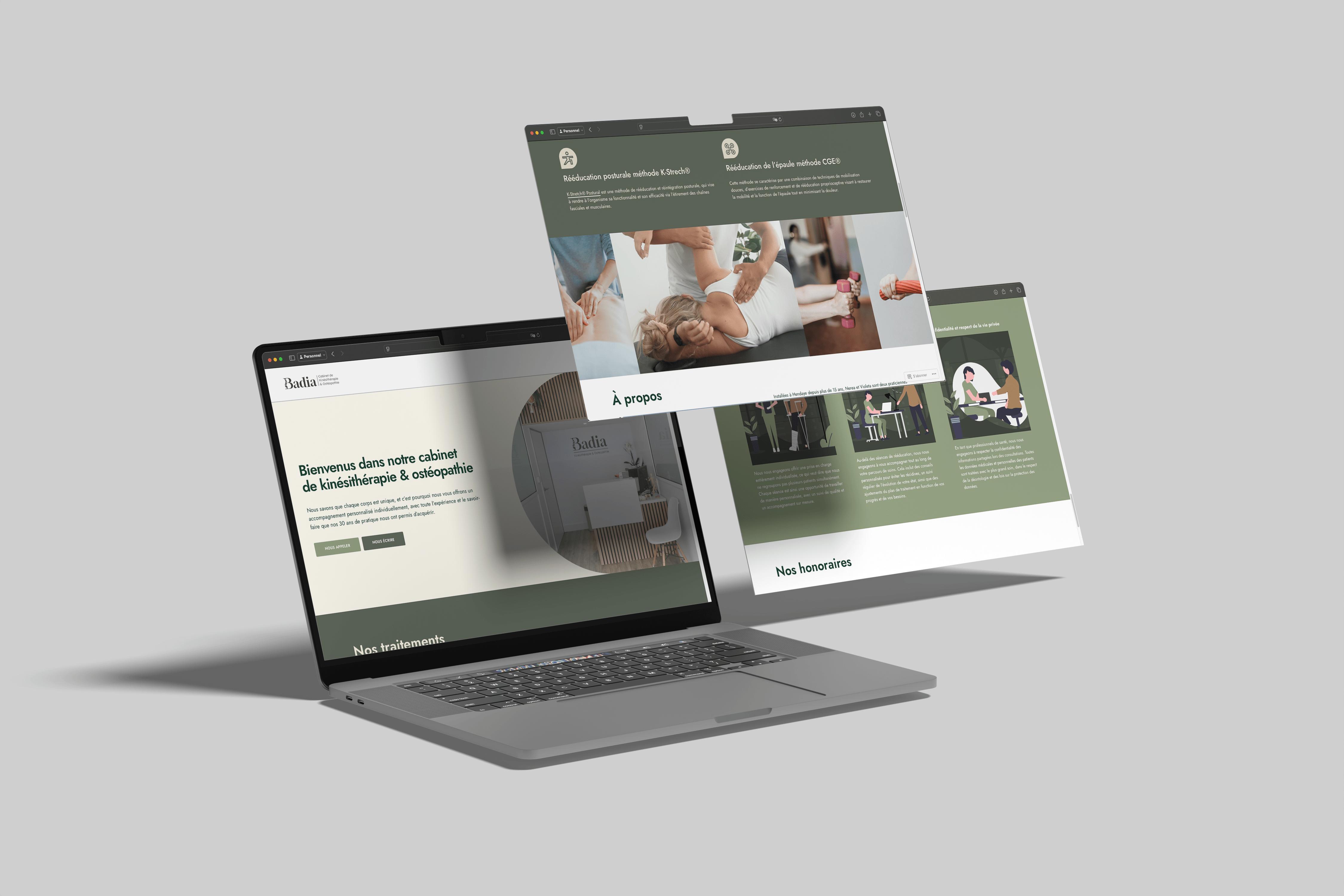 composition with mockups, of the web page desktop